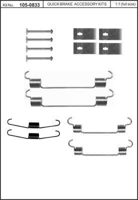 Комплект монтажный тормозных колодок Quick brake 105-0833