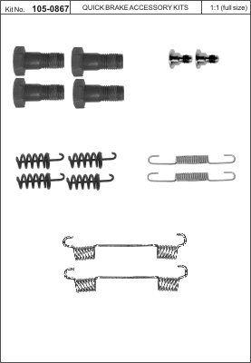 Комплект монтажный тормозных колодок Quick brake 105-0867