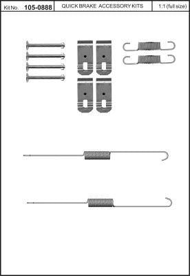 Комплект монтажный тормозных колодок Quick brake 105-0888