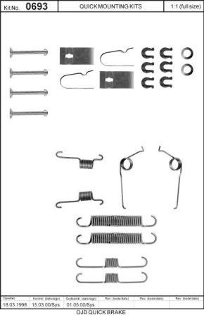 Комплект монтажный тормозных колодок Quick brake 105-0693