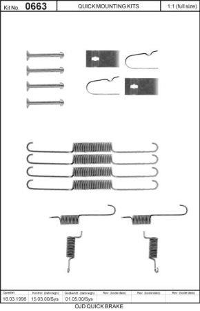 Комплект монтажный тормозных колодок Quick brake 105-0663
