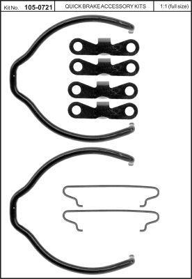 Ремкомплект колодок стояночного тормоза Quick brake 105-0721