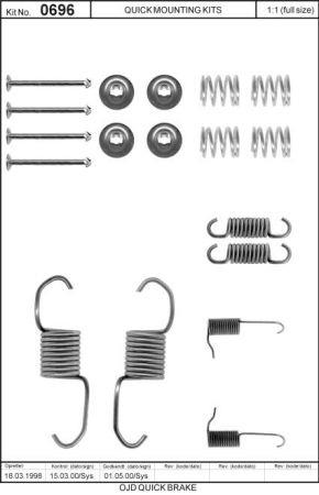 Комплект монтажный тормозных колодок Quick brake 105-0696