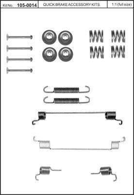 Комплект монтажный тормозных колодок Quick brake 105-0014