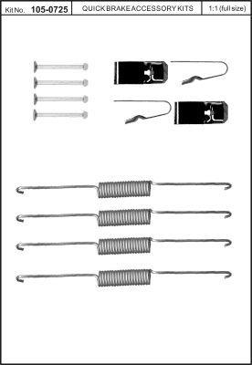 Комплект монтажный тормозных колодок Quick brake 105-0725
