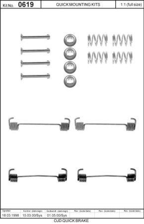 Ремкомплект колодок стояночного тормоза Quick brake 105-0619