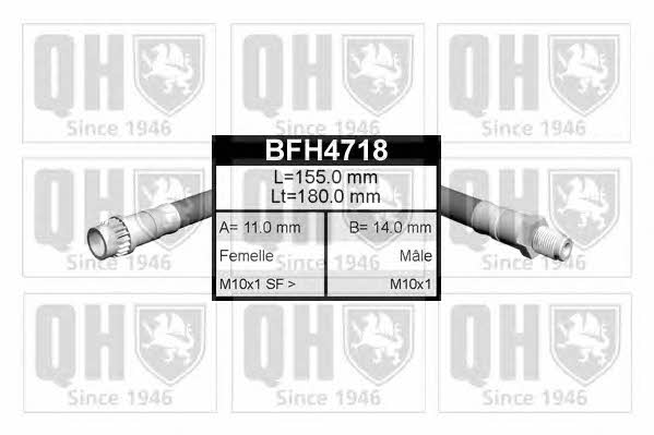 Quinton Hazell BFH4718 Гальмівний шланг BFH4718: Купити в Україні - Добра ціна на EXIST.UA!