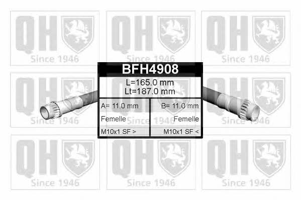 Quinton Hazell BFH4908 Гальмівний шланг BFH4908: Купити в Україні - Добра ціна на EXIST.UA!