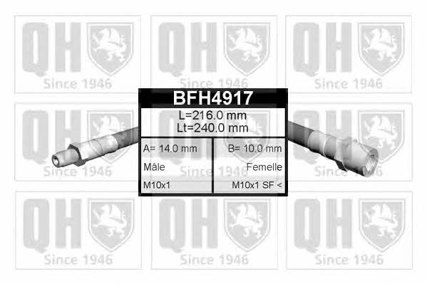 Quinton Hazell BFH4917 Гальмівний шланг BFH4917: Купити в Україні - Добра ціна на EXIST.UA!