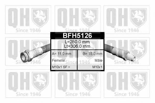 Quinton Hazell BFH5126 Гальмівний шланг BFH5126: Приваблива ціна - Купити в Україні на EXIST.UA!