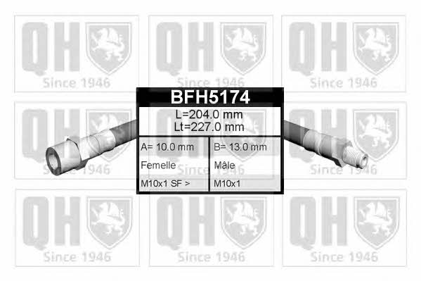 Quinton Hazell BFH5174 Гальмівний шланг BFH5174: Купити в Україні - Добра ціна на EXIST.UA!