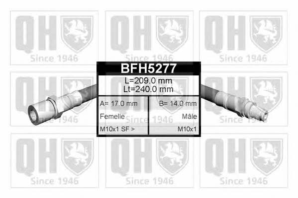 Quinton Hazell BFH5277 Гальмівний шланг BFH5277: Приваблива ціна - Купити в Україні на EXIST.UA!