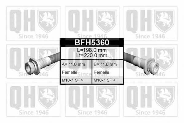 Quinton Hazell BFH5360 Тормозной шланг BFH5360: Отличная цена - Купить в Украине на EXIST.UA! BFH5360 Quinton Hazell Тормозной шланг