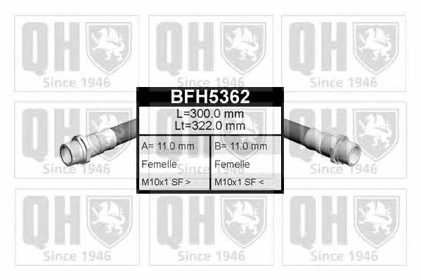 Quinton Hazell BFH5362 Гальмівний шланг BFH5362: Купити в Україні - Добра ціна на EXIST.UA!