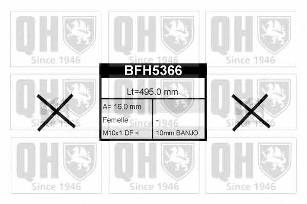 Quinton Hazell BFH5366 Гальмівний шланг BFH5366: Купити в Україні - Добра ціна на EXIST.UA!