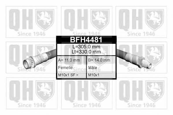 Quinton Hazell BFH4481 Гальмівний шланг BFH4481: Купити в Україні - Добра ціна на EXIST.UA!