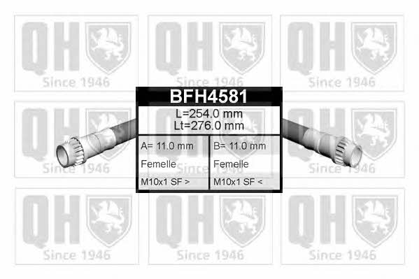 Quinton Hazell BFH4581 Гальмівний шланг BFH4581: Купити в Україні - Добра ціна на EXIST.UA!