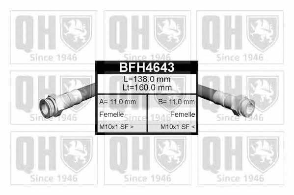 Quinton Hazell BFH4643 Гальмівний шланг BFH4643: Купити в Україні - Добра ціна на EXIST.UA!