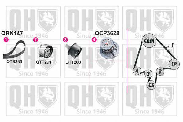  QBPK1471 Ремінь ГРМ, комплект з водяним насосом QBPK1471: Купити в Україні - Добра ціна на EXIST.UA!
