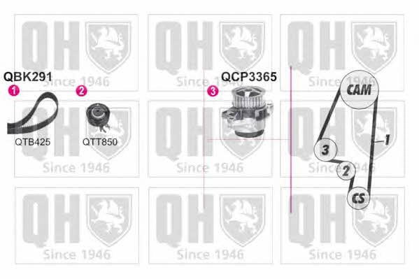 Quinton Hazell QBPK2911 Ремінь ГРМ, комплект з водяним насосом QBPK2911: Купити в Україні - Добра ціна на EXIST.UA!
