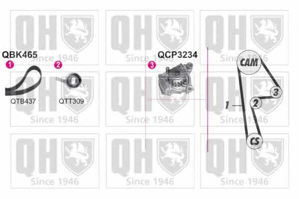 Quinton Hazell QBPK4650 Ремінь ГРМ, комплект з водяним насосом QBPK4650: Купити в Україні - Добра ціна на EXIST.UA!