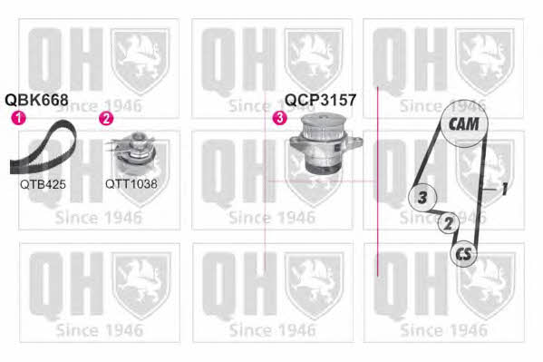 Quinton Hazell QBPK6681 Ремінь ГРМ, комплект з водяним насосом QBPK6681: Купити в Україні - Добра ціна на EXIST.UA!