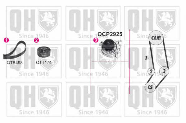 Quinton Hazell QBPK9100 Ремінь ГРМ, комплект з водяним насосом QBPK9100: Купити в Україні - Добра ціна на EXIST.UA!