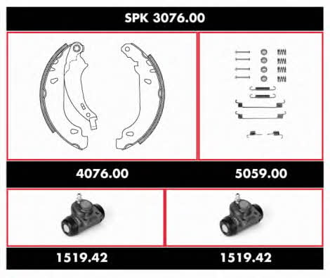 Remsa SPK 3076.00 Колодки тормозные барабанные, комплект SPK307600: Купить в Украине - Отличная цена на EXIST.UA! SPK307600 Remsa Колодки тормозные барабанные, комплект