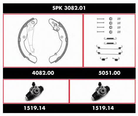  SPK 3082.01 Колодки гальмівні барабанні, комплект SPK308201: Купити в Україні - Добра ціна на EXIST.UA!