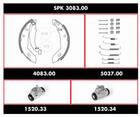  SPK 3083.00 Колодки гальмівні барабанні, комплект SPK308300: Купити в Україні - Добра ціна на EXIST.UA!