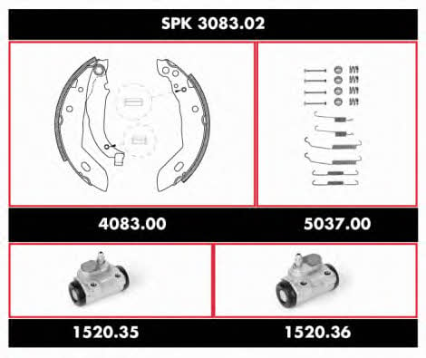  SPK 3083.02 Колодки гальмівні барабанні, комплект SPK308302: Купити в Україні - Добра ціна на EXIST.UA!