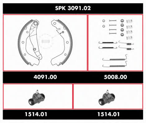 Remsa SPK 3091.02 Колодки тормозные барабанные, комплект SPK309102: Купить в Украине - Отличная цена на EXIST.UA! SPK309102 Remsa Колодки тормозные барабанные, комплект