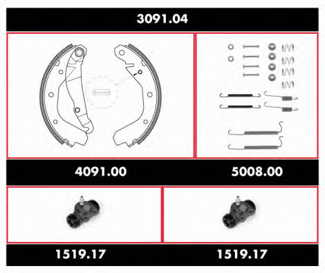 Remsa SPK 3091.04 Колодки тормозные барабанные, комплект SPK309104: Купить в Украине - Отличная цена на EXIST.UA! SPK309104 Remsa Колодки тормозные барабанные, комплект
