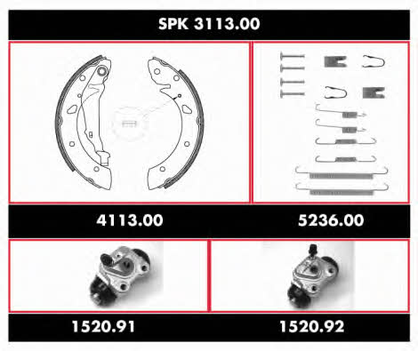 Remsa SPK 3113.00 Колодки гальмівні барабанні, комплект SPK311300: Купити в Україні - Добра ціна на EXIST.UA! SPK311300 Remsa Колодки гальмівні барабанні, комплект