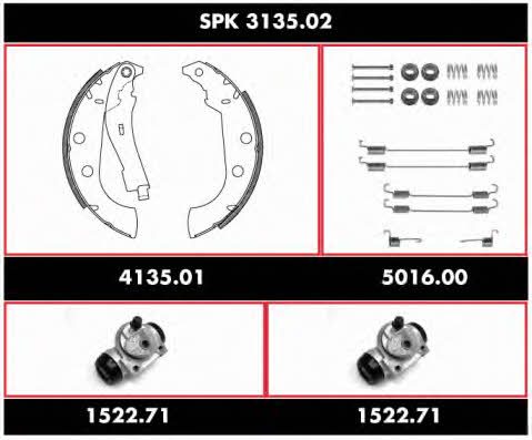 SPK313502 Remsa Колодки тормозные барабанные, комплект