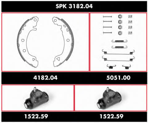  SPK 3182.04 Колодки гальмівні барабанні, комплект SPK318204: Купити в Україні - Добра ціна на EXIST.UA!