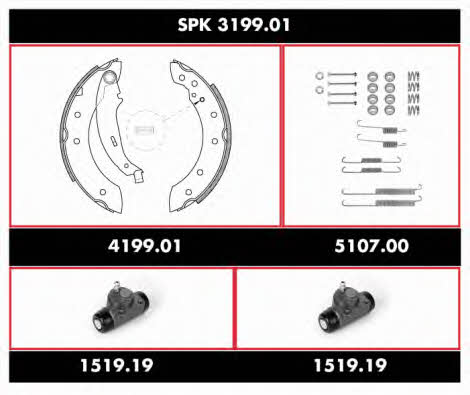 Remsa SPK 3199.01 Колодки тормозные барабанные, комплект SPK319901: Купить в Украине - Отличная цена на EXIST.UA! SPK319901 Remsa Колодки тормозные барабанные, комплект