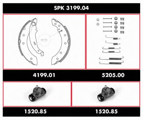 Remsa SPK 3199.04 Колодки тормозные барабанные, комплект SPK319904: Купить в Украине - Отличная цена на EXIST.UA! SPK319904 Remsa Колодки тормозные барабанные, комплект
