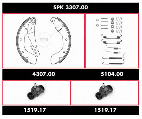 Remsa SPK 3307.00 Колодки тормозные барабанные, комплект SPK330700: Купить в Украине - Отличная цена на EXIST.UA! SPK330700 Remsa Колодки тормозные барабанные, комплект