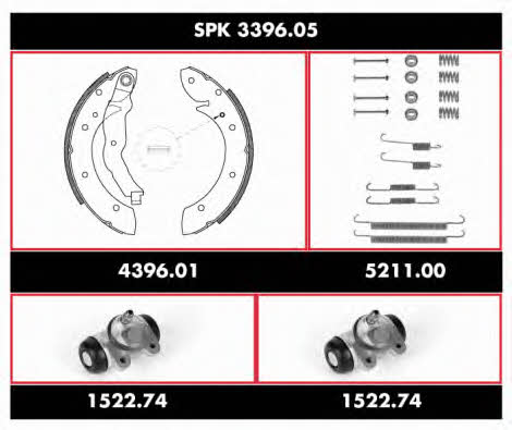 Remsa SPK 3396.05 Колодки гальмівні барабанні, комплект SPK339605: Купити в Україні - Добра ціна на EXIST.UA! SPK339605 Remsa Колодки гальмівні барабанні, комплект