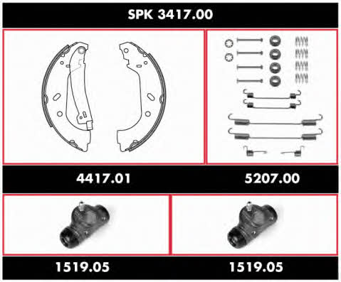  SPK 3417.00 Колодки гальмівні барабанні, комплект SPK341700: Купити в Україні - Добра ціна на EXIST.UA!