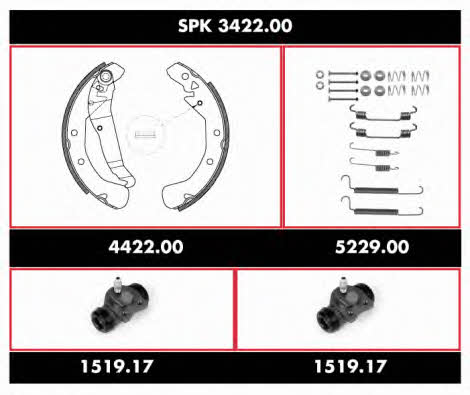 Remsa SPK 3422.00 Колодки тормозные барабанные, комплект SPK342200: Купить в Украине - Отличная цена на EXIST.UA! SPK342200 Remsa Колодки тормозные барабанные, комплект