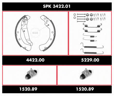 Remsa SPK 3422.01 Колодки тормозные барабанные, комплект SPK342201: Купить в Украине - Отличная цена на EXIST.UA! SPK342201 Remsa Колодки тормозные барабанные, комплект