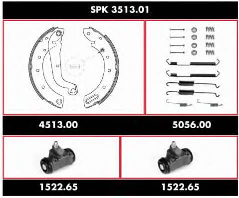  SPK 3513.01 Колодки гальмівні барабанні, комплект SPK351301: Купити в Україні - Добра ціна на EXIST.UA!