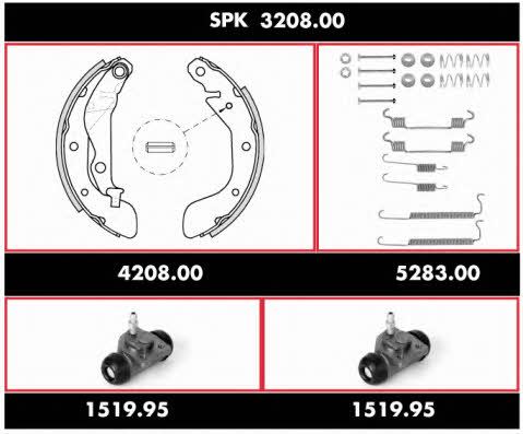  SPK 3208.00 Колодки гальмівні барабанні, комплект SPK320800: Купити в Україні - Добра ціна на EXIST.UA!