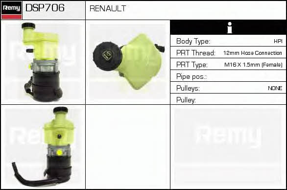 Remy DSP706 Насос гідропідсилювача керма DSP706: Купити в Україні - Добра ціна на EXIST.UA!