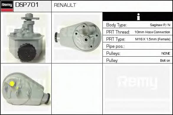 Remy DSP701 Насос гідропідсилювача керма DSP701: Приваблива ціна - Купити в Україні на EXIST.UA!