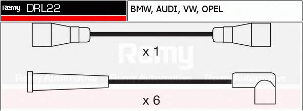 Remy DRL22 Дроти високовольтні, комплект DRL22: Купити в Україні - Добра ціна на EXIST.UA!