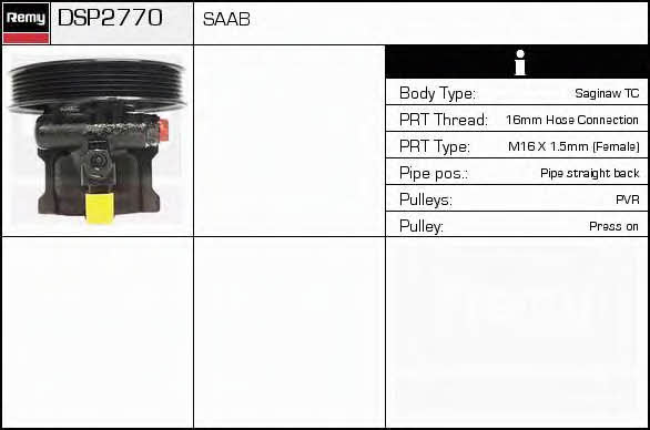 Remy DSP2770 Насос гідропідсилювача керма DSP2770: Купити в Україні - Добра ціна на EXIST.UA!