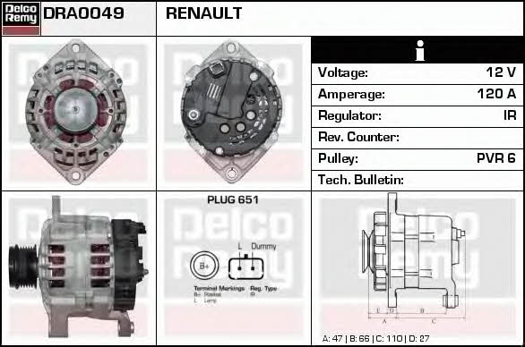 Remy DRA0049 Генератор DRA0049: Купити в Україні - Добра ціна на EXIST.UA!